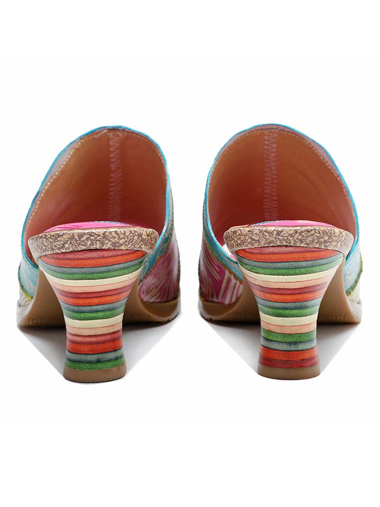 Four Color Splicing Slippers – product view 11