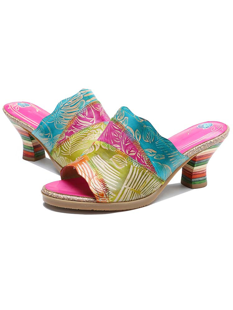 Four Color Splicing Slippers – product view 5