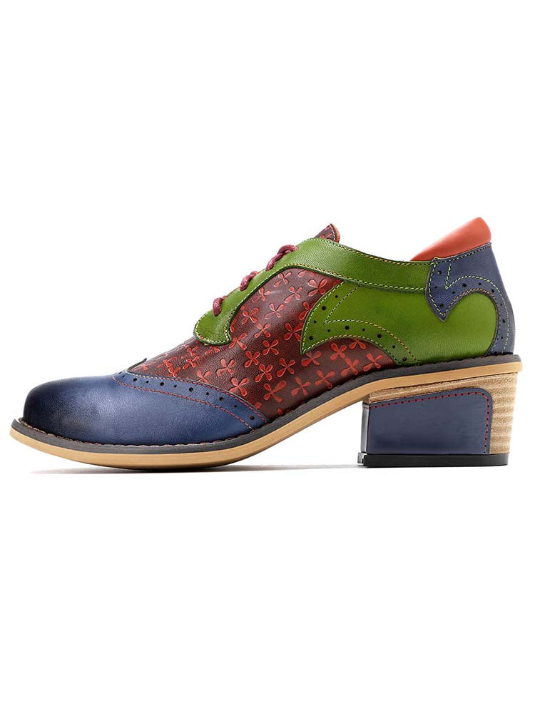 Casual Vintage Handmade Style Leather Brogue Shoes – product view 3