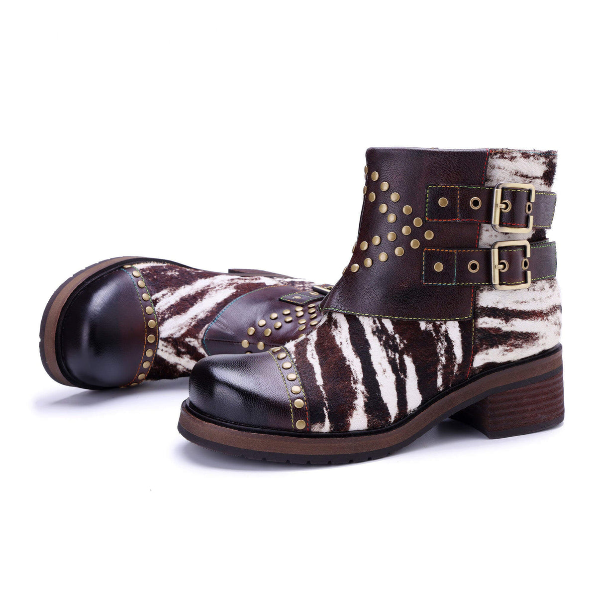 Colorstepshoes Wild Zebra Flat Ankle Boots – product view 3