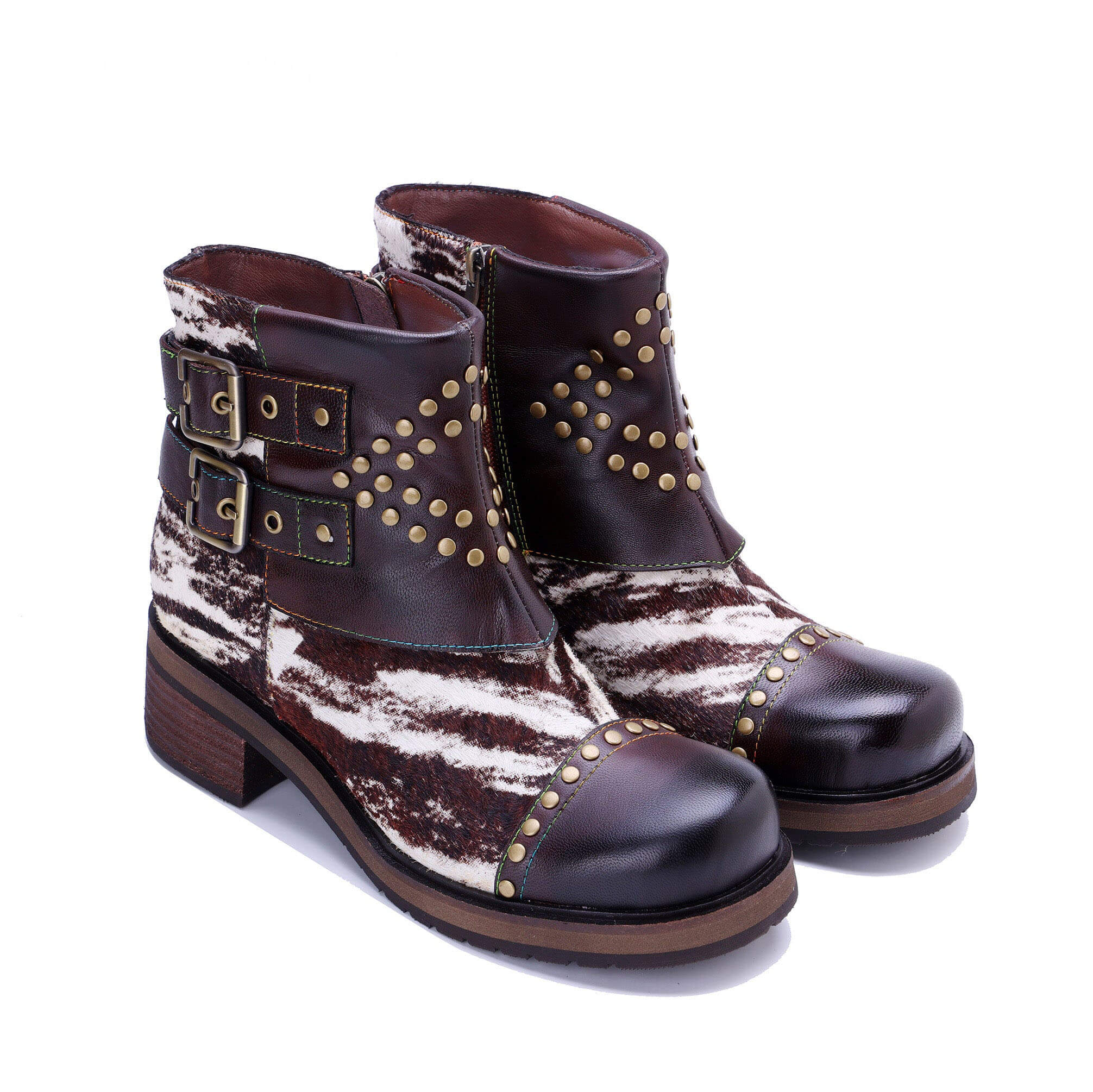 Colorstepshoes Wild Zebra Flat Ankle Boots