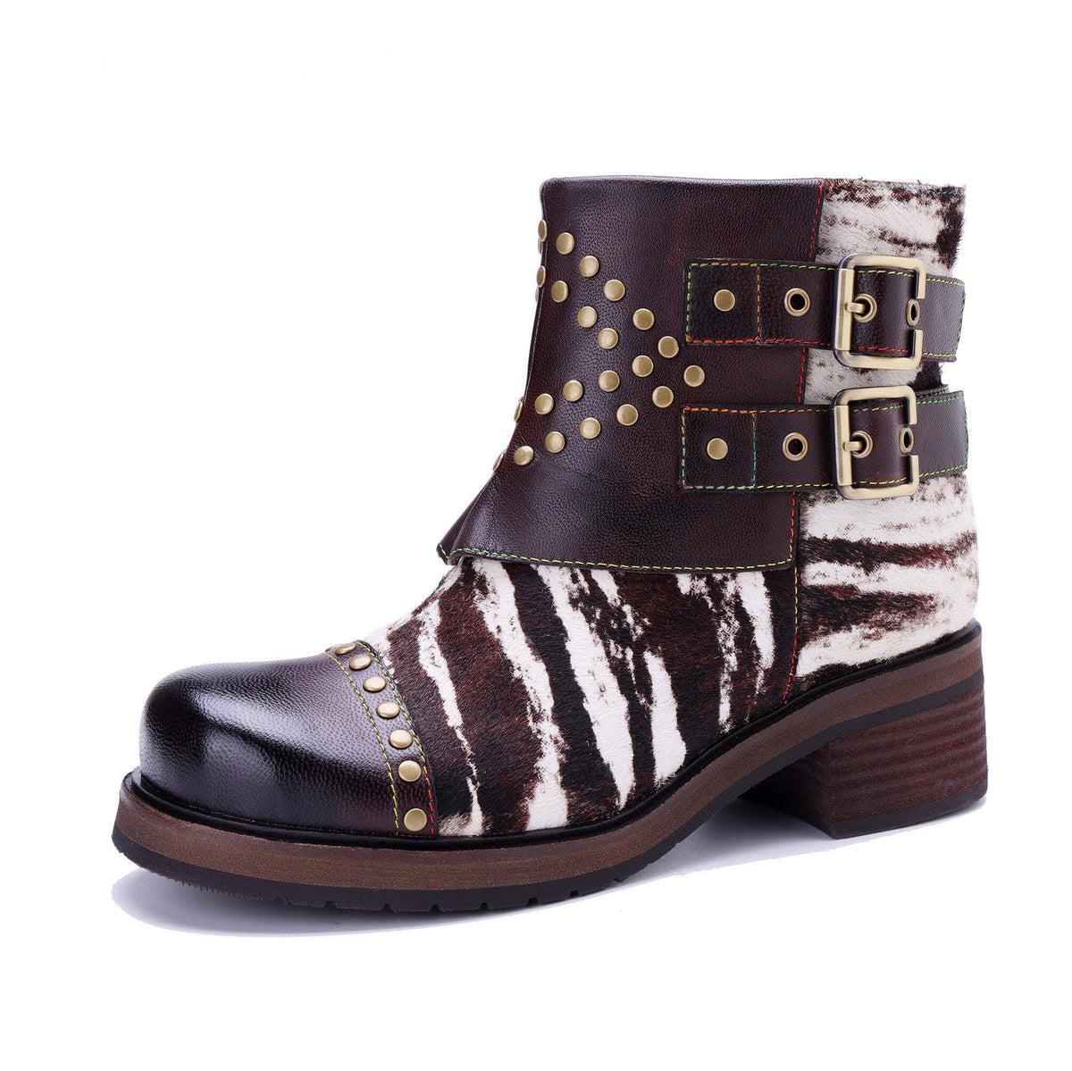 Colorstepshoes Wild Zebra Flat Ankle Boots – product view 5