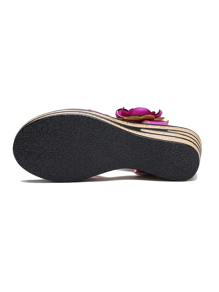 Gorgeous Handmade Rose Wedge Sandals – product view 8