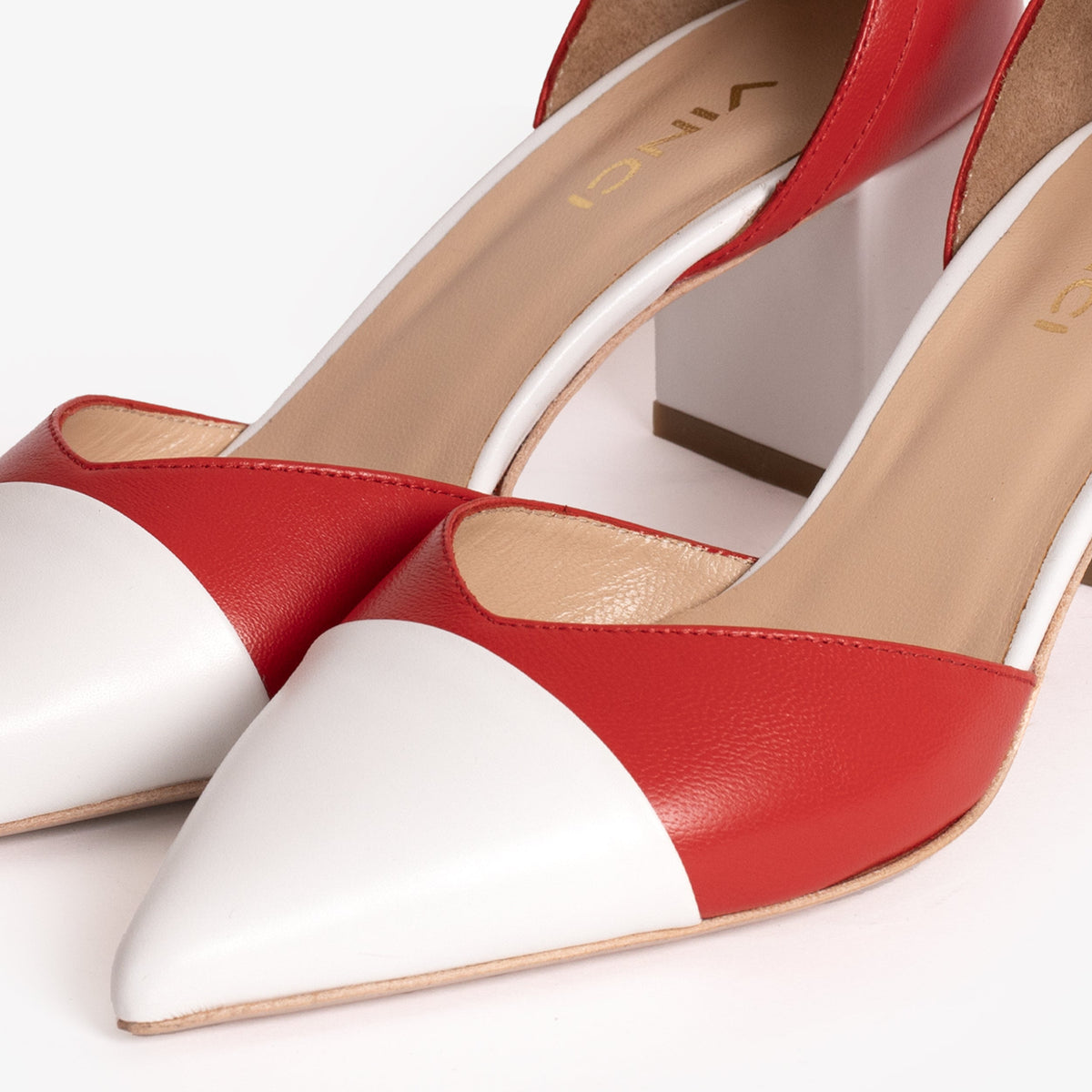 Vinci Leather The Noella Red Leather Women Sandal – product view 3