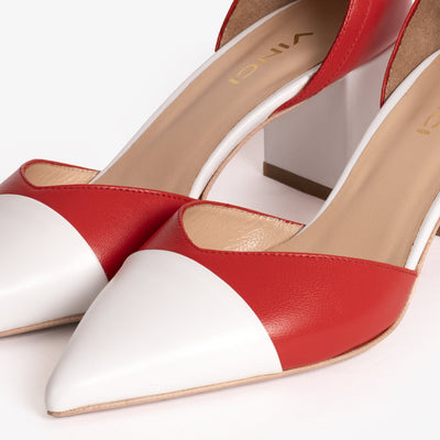The Noella Red Leather Women Sandal