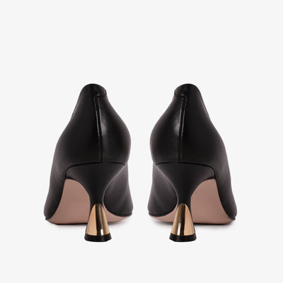 The Brunello Black Leather Pump Women Shoe