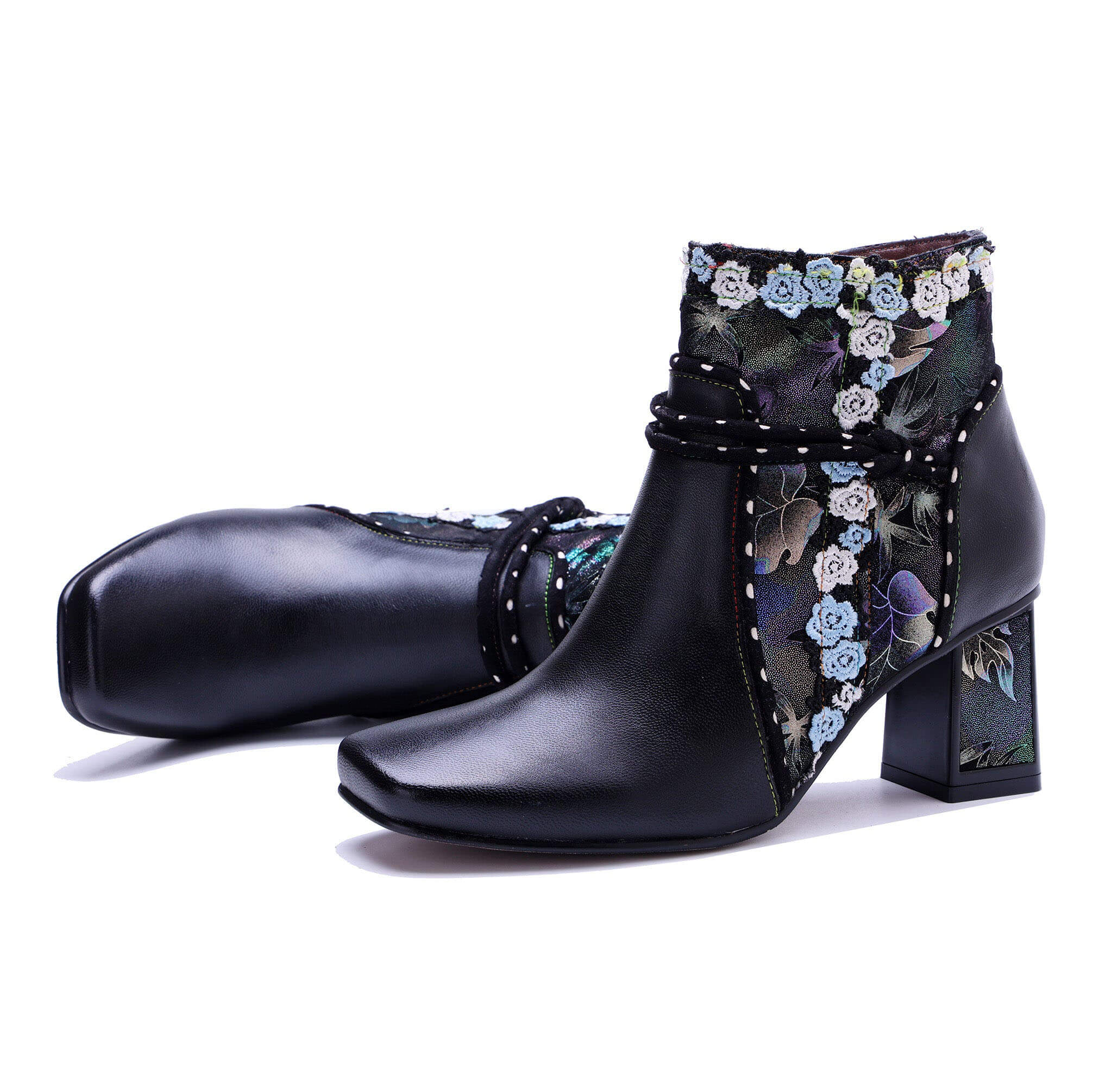 Colorstepshoes Midnight Bloom Ankle Boots