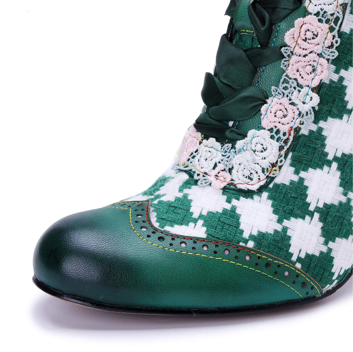 Colorstepshoes Emerald Artistic Floral Lace Boots – product view 5