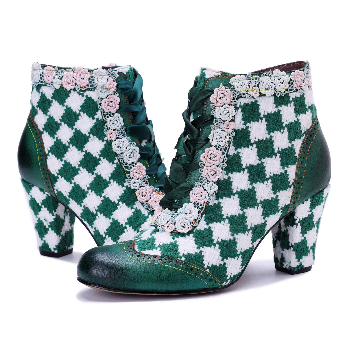 Colorstepshoes Emerald Artistic Floral Lace Boots – product view 2