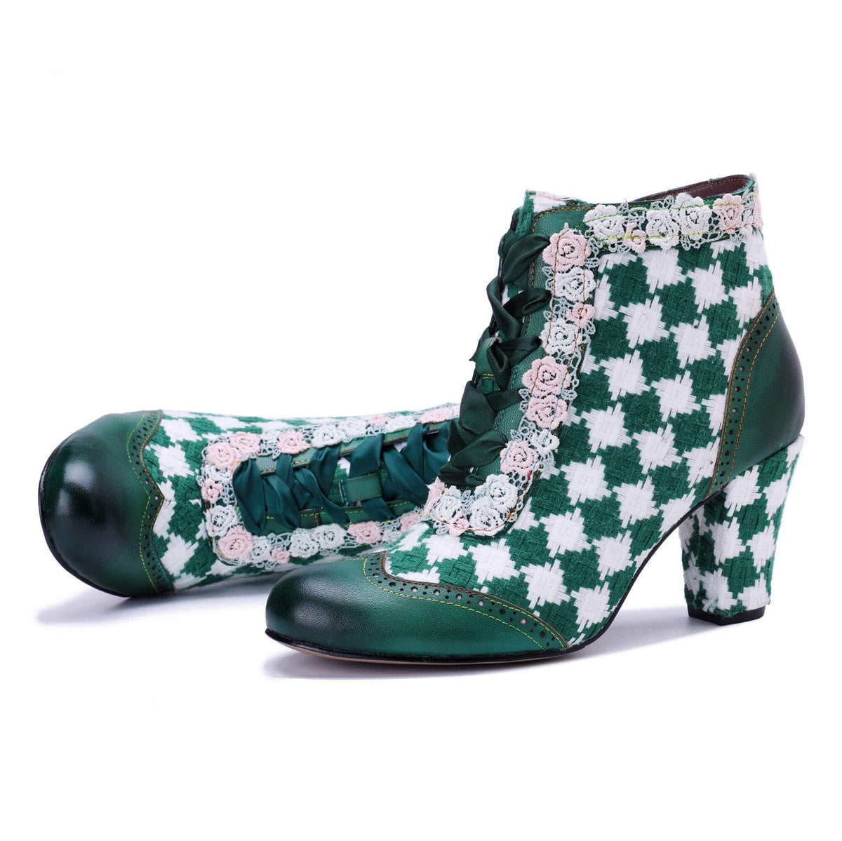 Colorstepshoes Emerald Artistic Floral Lace Boots – product view 4
