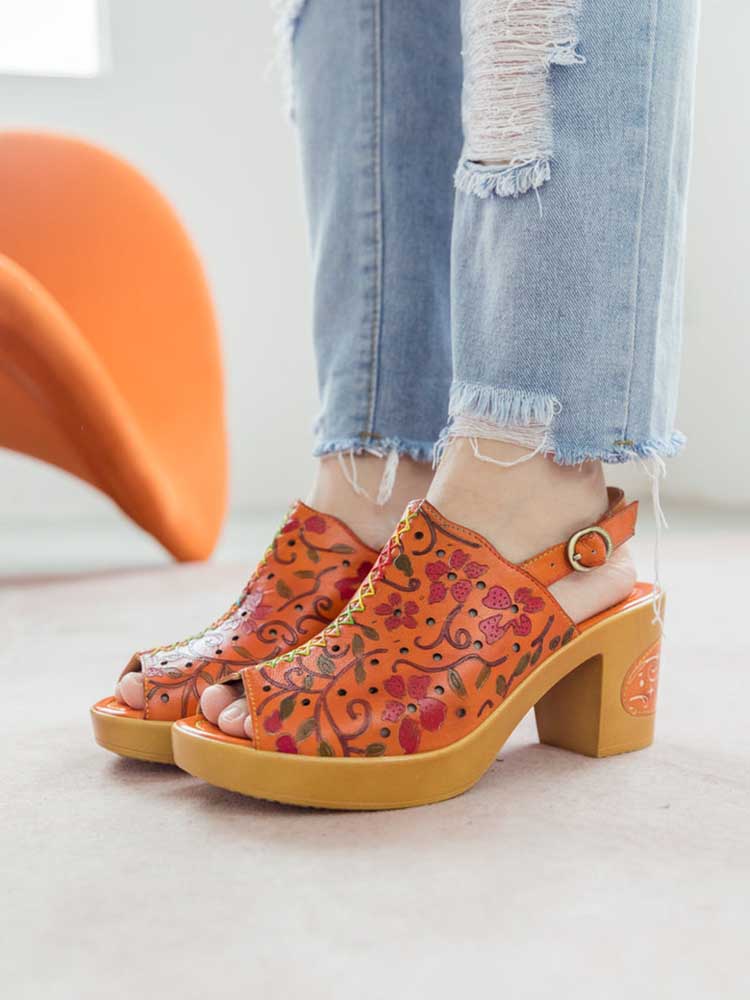 Fish Mouth Genuine Leather High Heel Sandals – product view 13