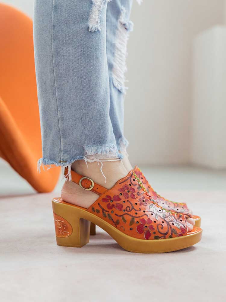 Fish Mouth Genuine Leather High Heel Sandals – product view 10
