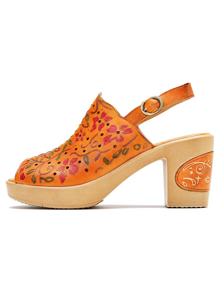 Fish Mouth Genuine Leather High Heel Sandals – product view 6
