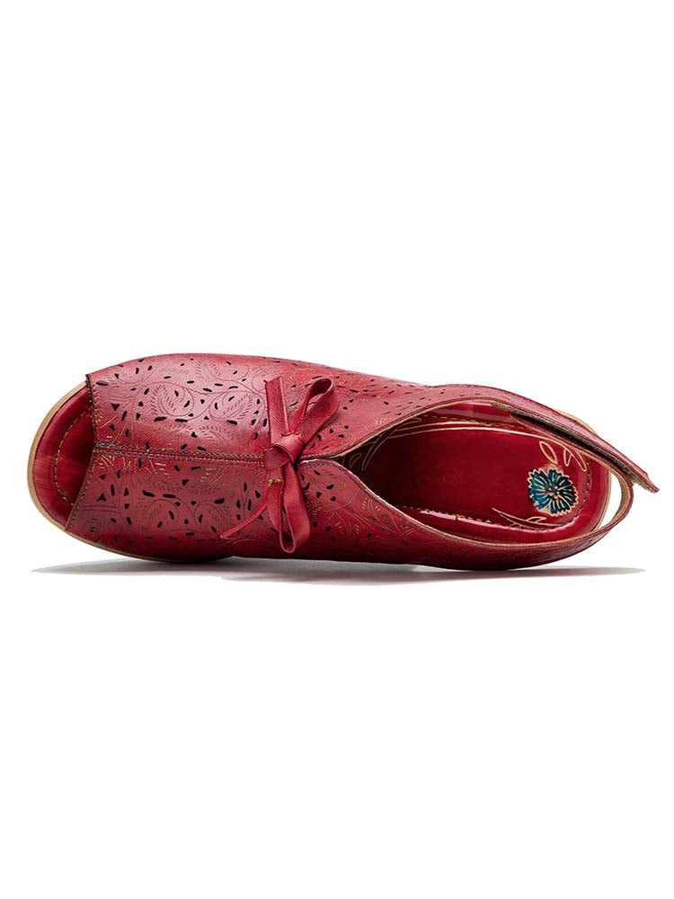 Vintage Handmade Fish Mouth Hollow Sandals – product view 7