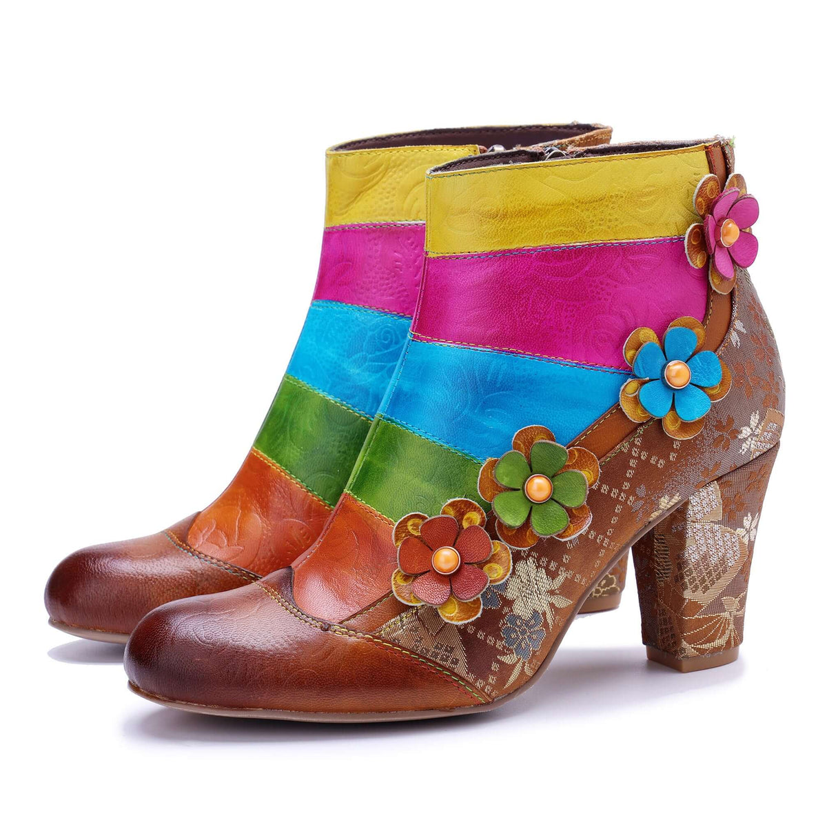 Colorstepshoes Rainbow Bloom Ankle Boots – product view 1