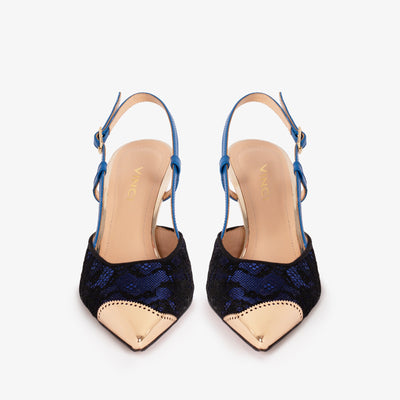 The Bali Sax Blue Leather Slingback Women Sandal