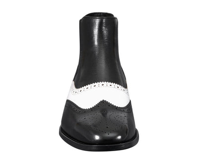 Asher Green AG2632 Men’s Black and White Leather Chelsea Boots