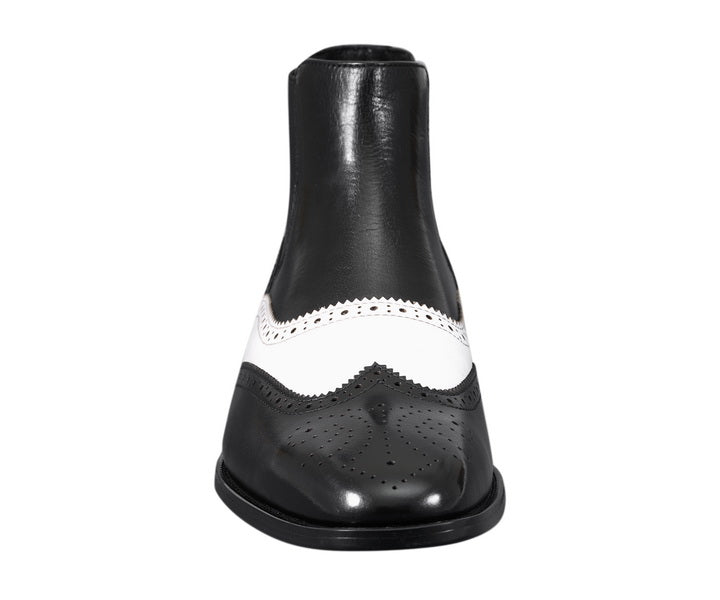Asher Green AG2632 Men’s Black and White Leather Chelsea Boots