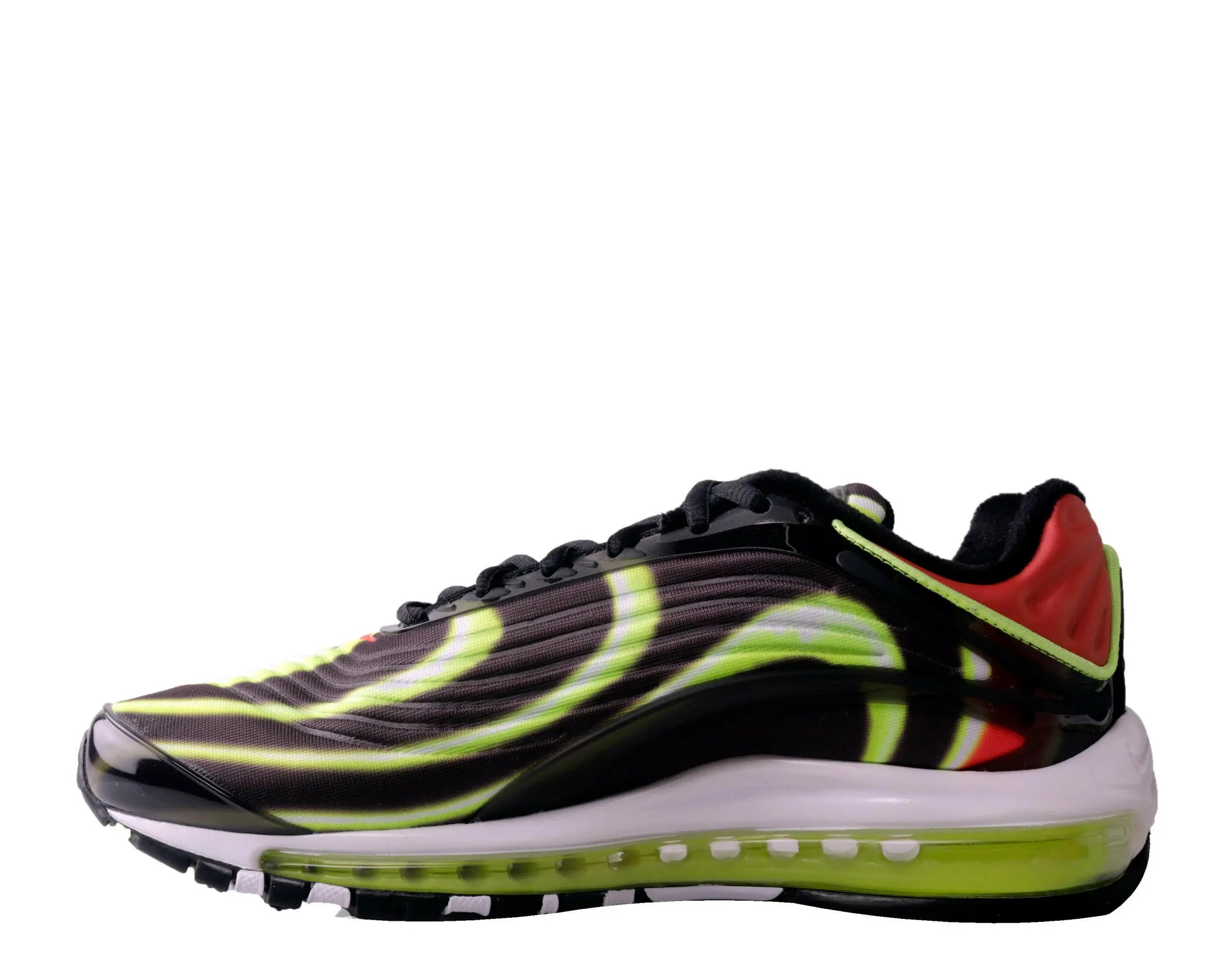 Nike Air Max Deluxe Men Running Sneakers Black/Volt-Habanero Red-White