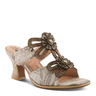 L'Artiste L'ARTISTE ALANIA-GARDEN SANDALS sandal in grey multi with handcrafted leather design