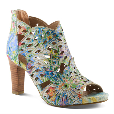 L'Artiste L'ARTISTE AMORA-FIRE SANDAL sandal in blue multi with handcrafted leather design