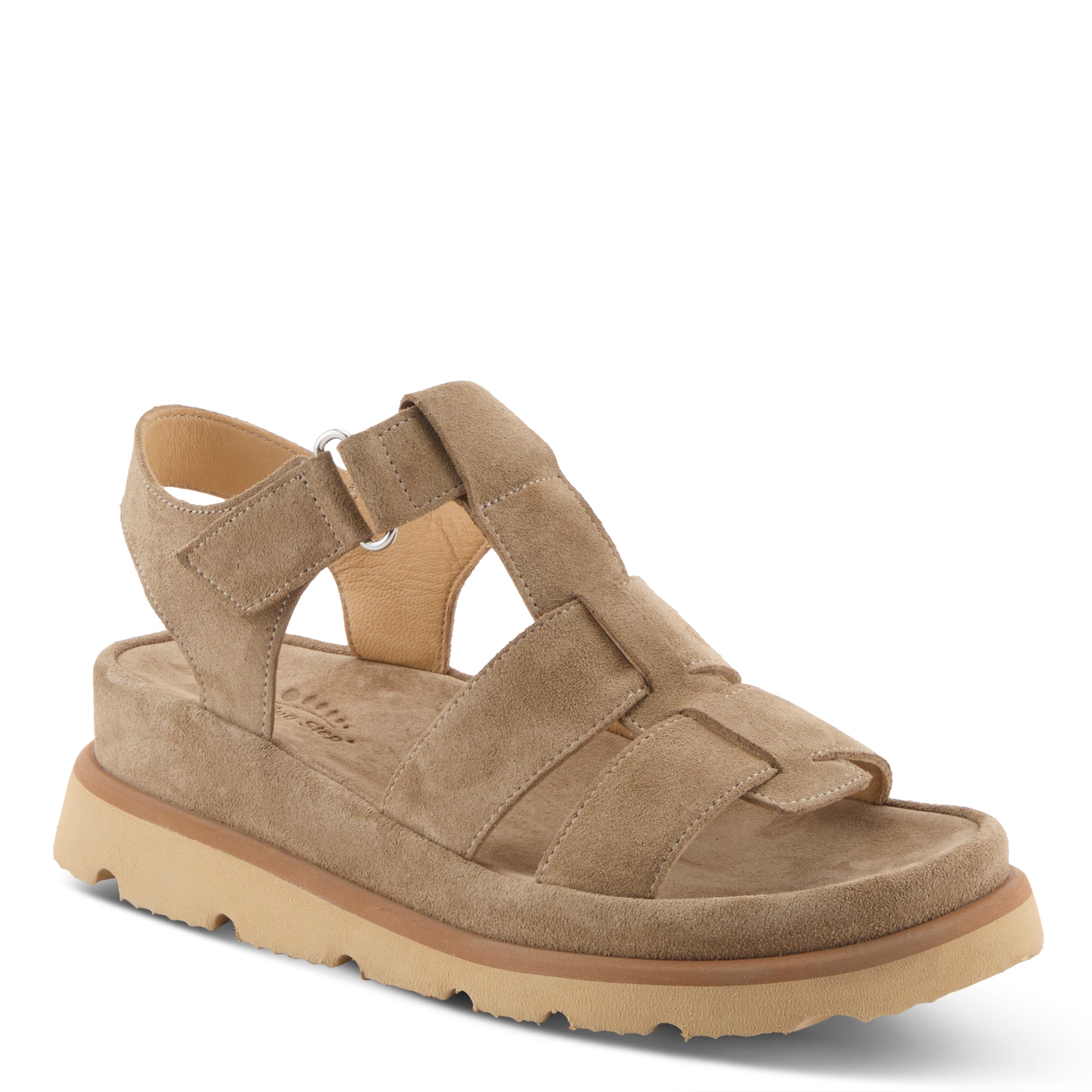 Spring Step SPRING STEP ANNIEROSE SANDALS sandal in light taupe suede with comfortable everyday design