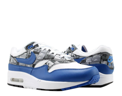 Nike Air Max 1 Print Men Running Sneakers White/Game Royal-Neutral Grey