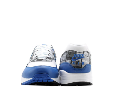 Nike Air Max 1 Print Men Running Sneakers White/Game Royal-Neutral Grey