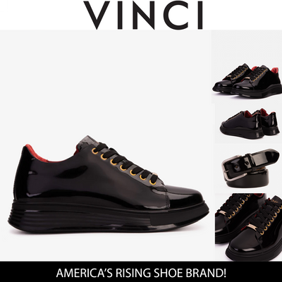 The Peklin Patent Black Leather Men Sneaker