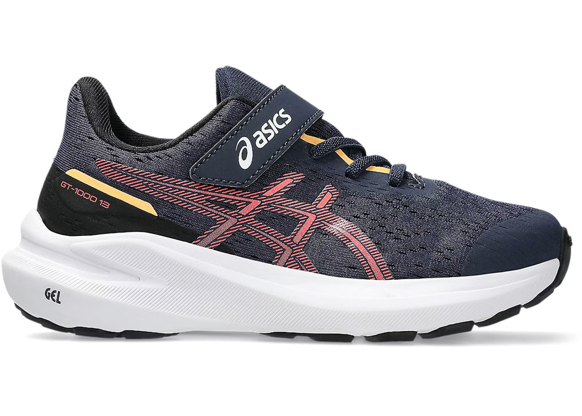 ASICS GT-1000 13 Little Kids (PS) Sneakers — Midnight/Flash Red Mesh Low-Top