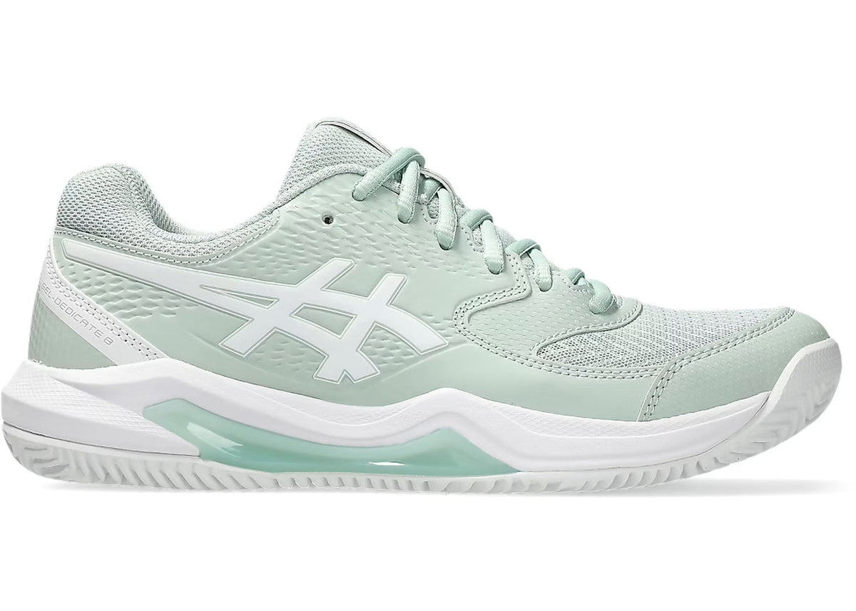 ASICS GEL-DEDICATE 8 Clay Womens Tennis Shoes — Lichen Rock/White