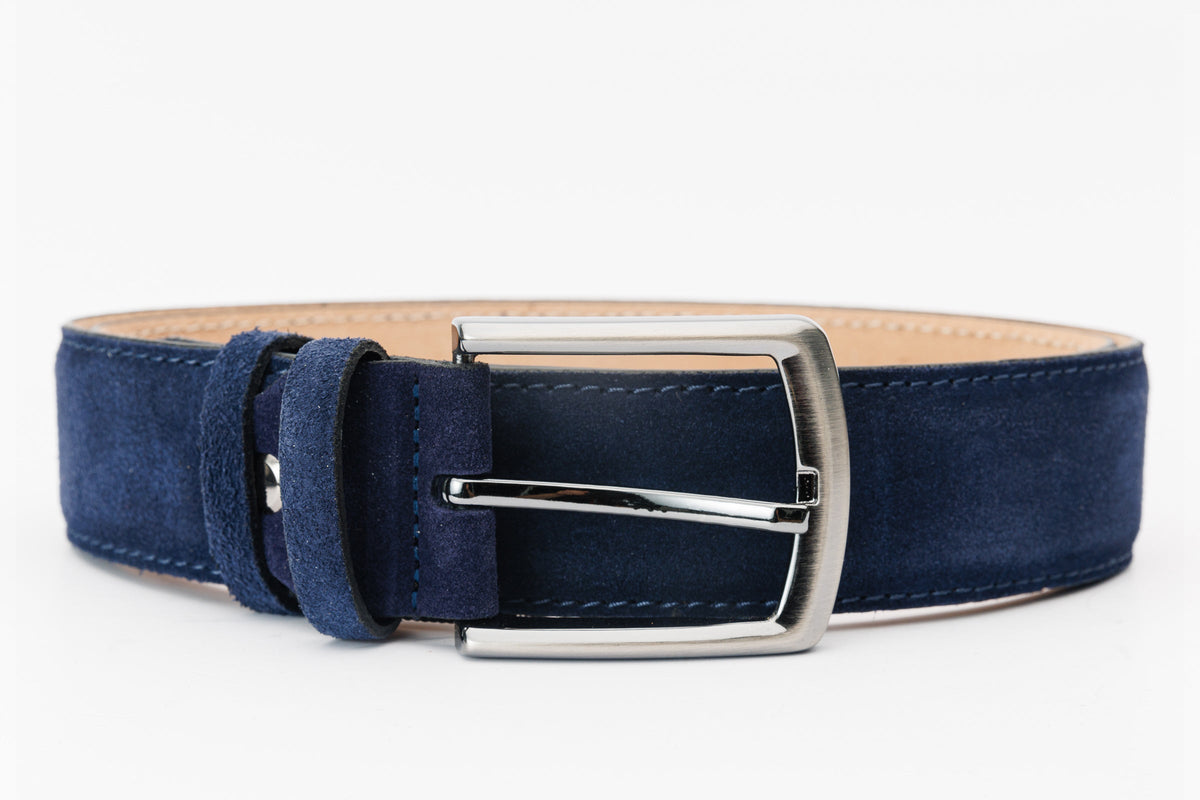 Vinci Leather The Bari Navy Suede Leather Belt – product view 5