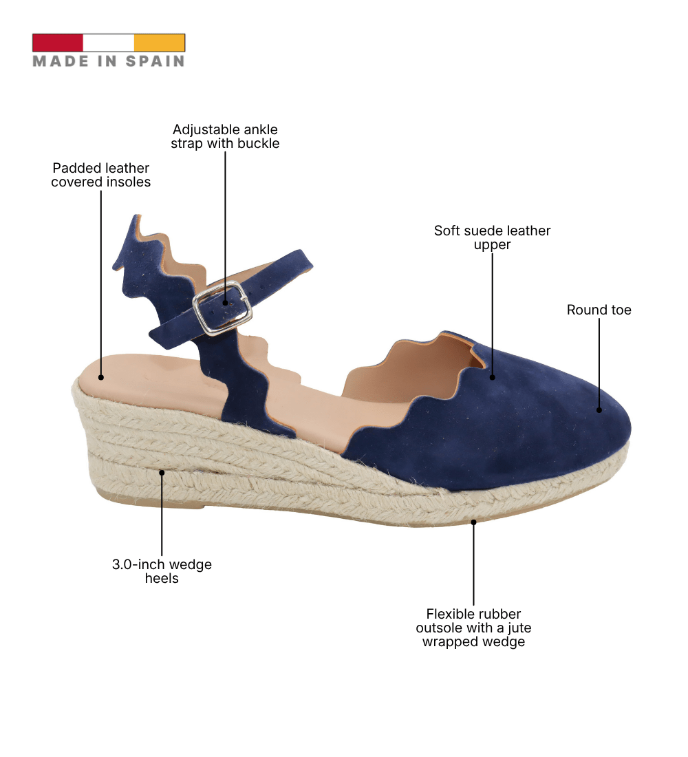 Eric Michael Abilene Spanish Suede Espadrille Wedge
