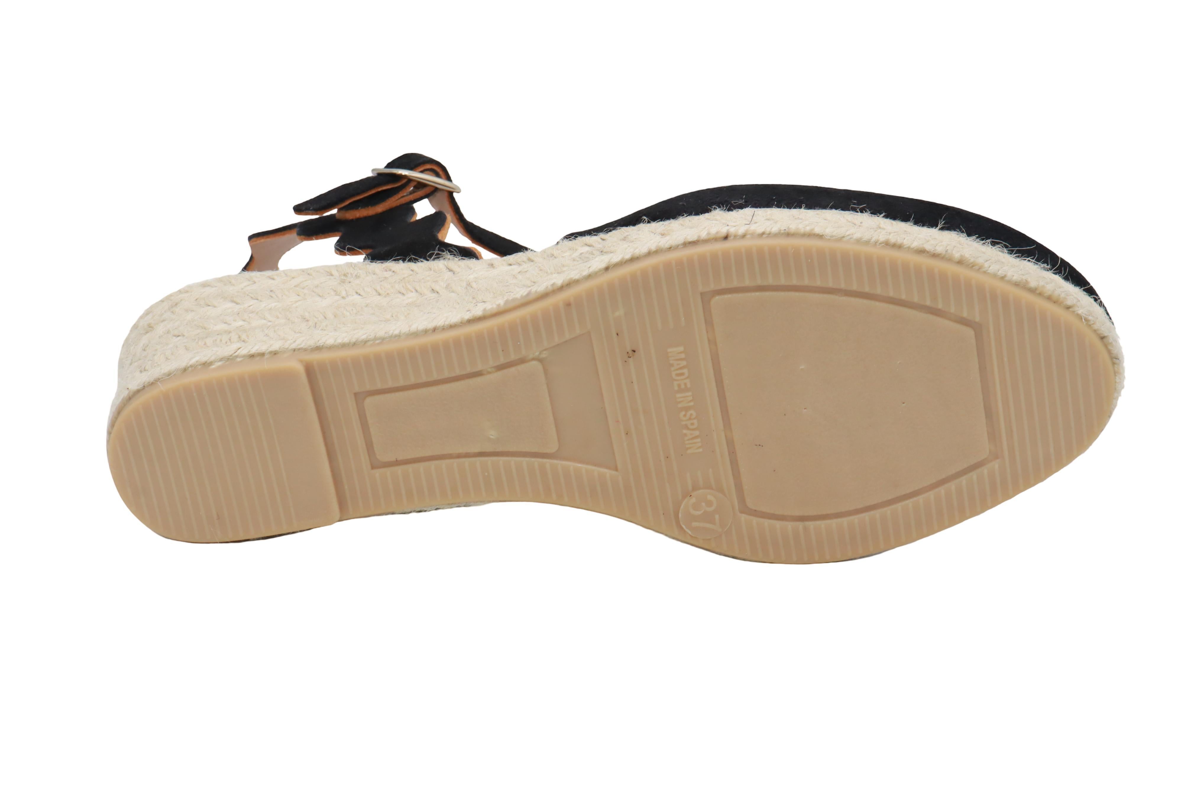 Eric Michael Abilene Spanish Suede Espadrille Wedge