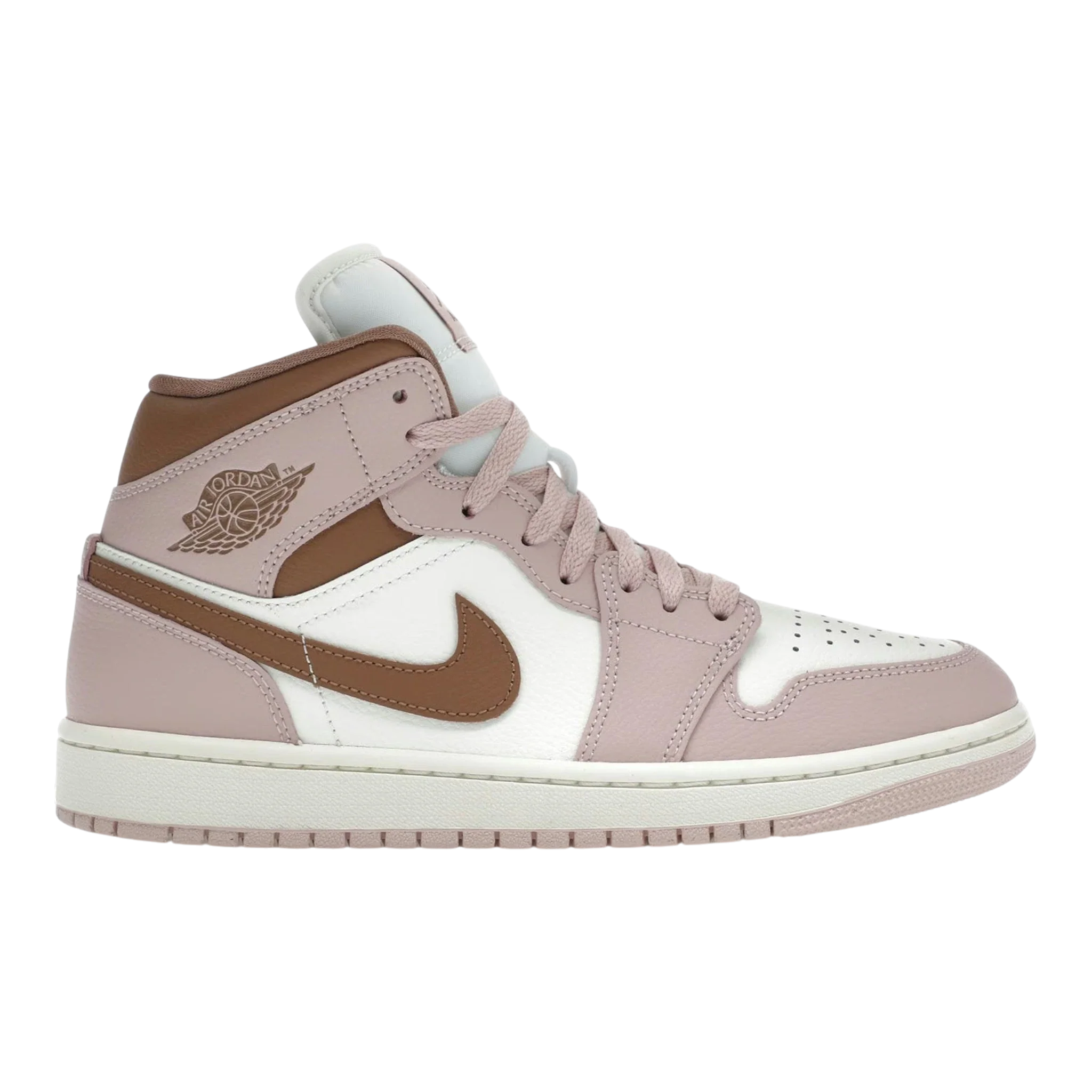 Nike Air Jordan 1 Mid Women's Sneakers — Neapolitan Sail/Pink Oxford Mid-Top