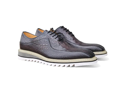 Carrucci Shoes Hybrid Alligator Embossed Derby Men’s Leather KS550 05E view 6