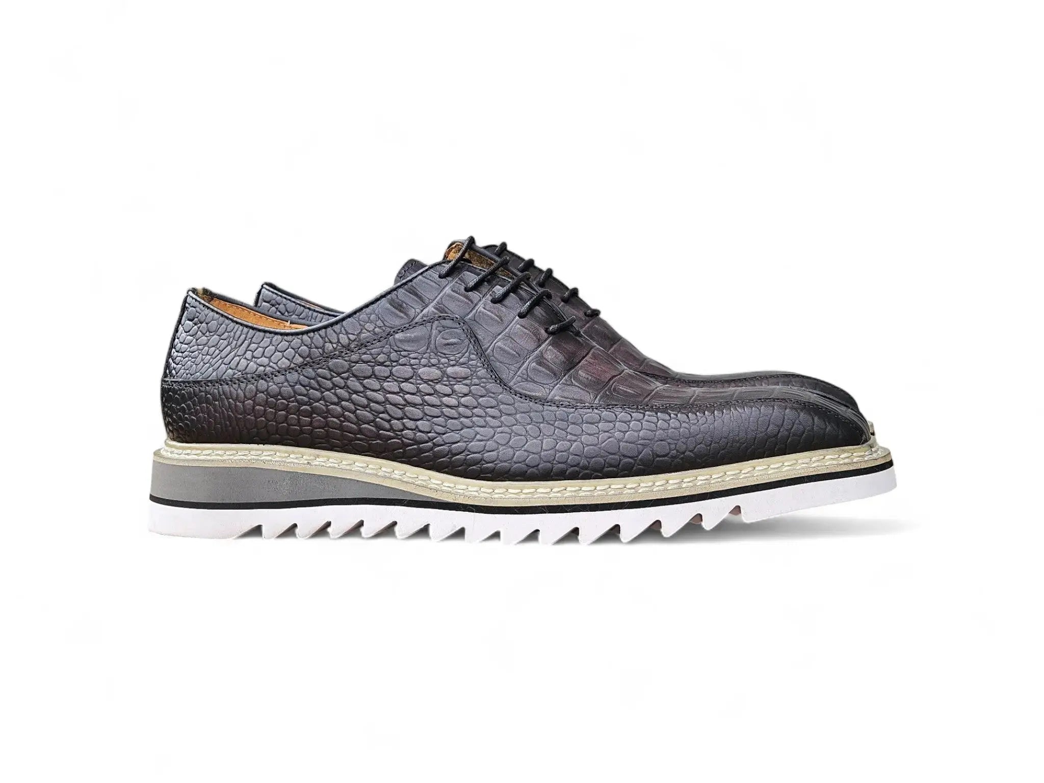 Carrucci Shoes Hybrid Alligator Embossed Derby Men’s Leather KS550 05E view 7
