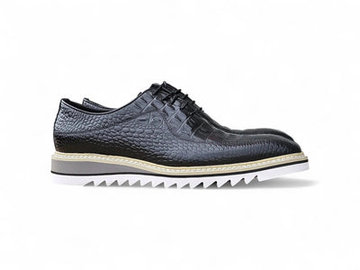 Carrucci Shoes Hybrid Alligator Embossed Derby Men’s Leather KS550 05E back view