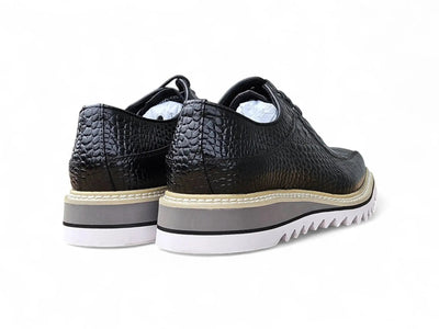 Carrucci Shoes Hybrid Alligator Embossed Derby Men’s Leather KS550 05E detail view