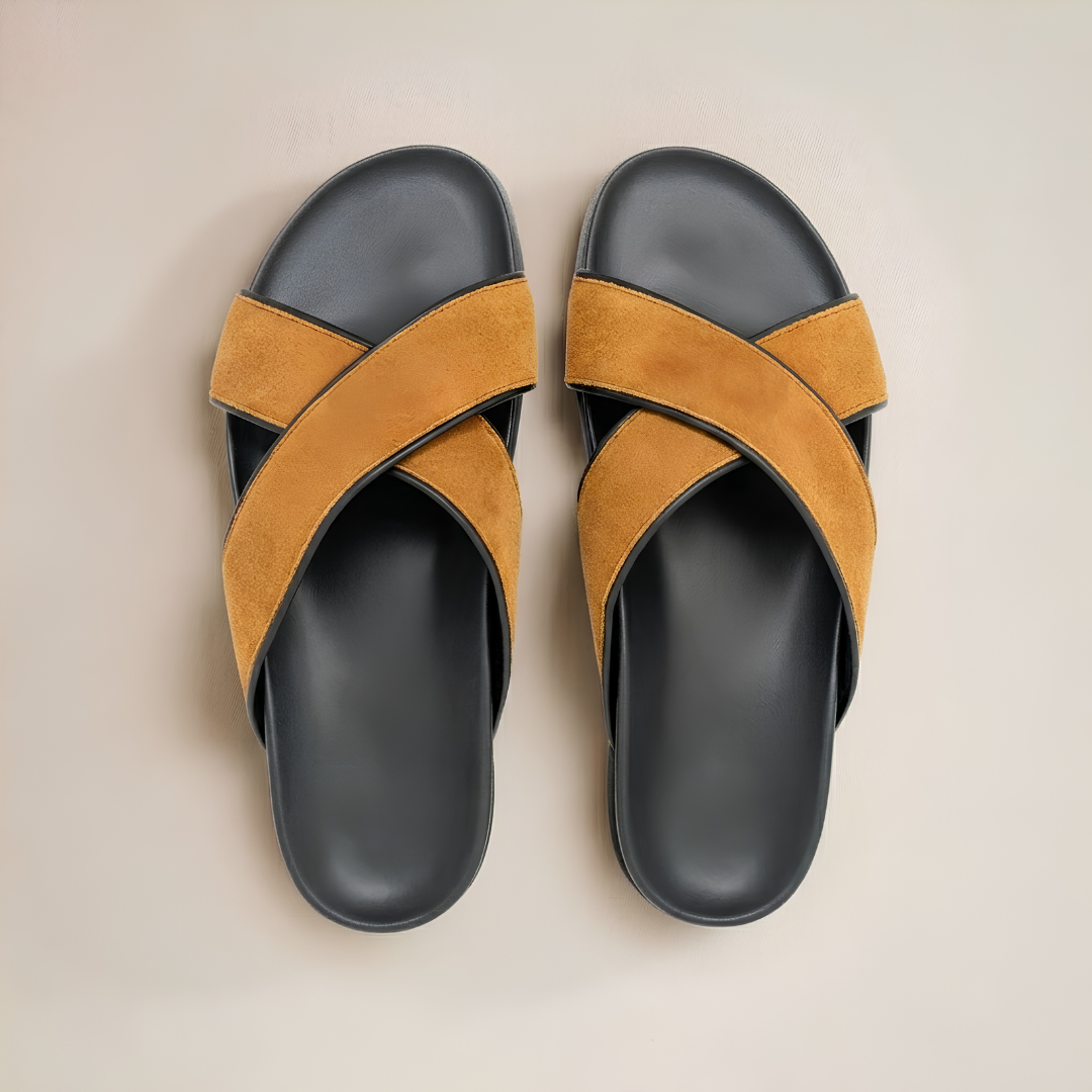 Del Toro Shoes Men's Tan Amalfi Crossover Sandal
