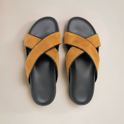 Del Toro Shoes Men's Tan Amalfi Crossover Sandal