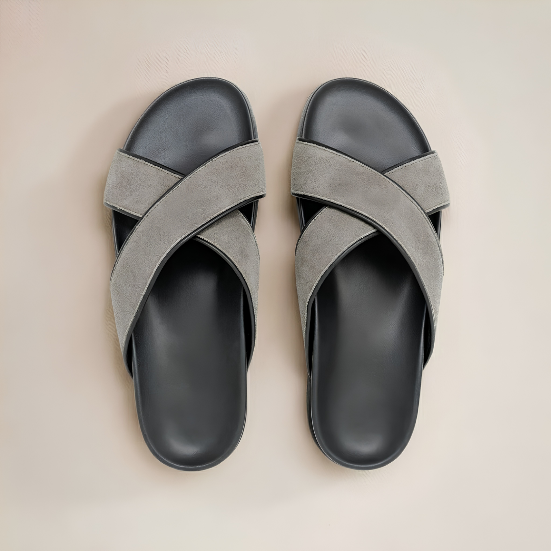 Del Toro Shoes Men's Grigio Amalfi Crossover Sandal