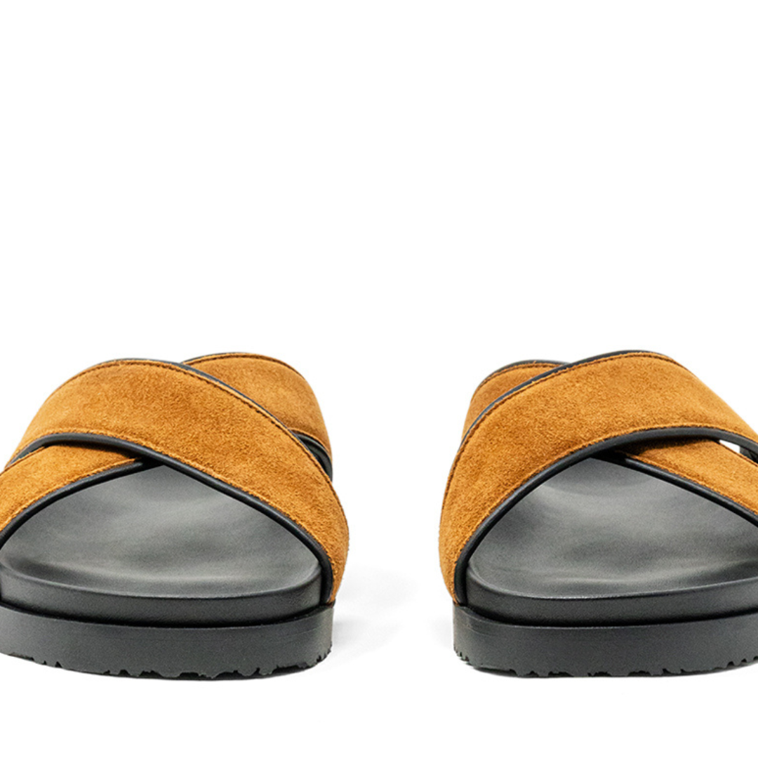 Del Toro Shoes Men's Tan Amalfi Crossover Sandal