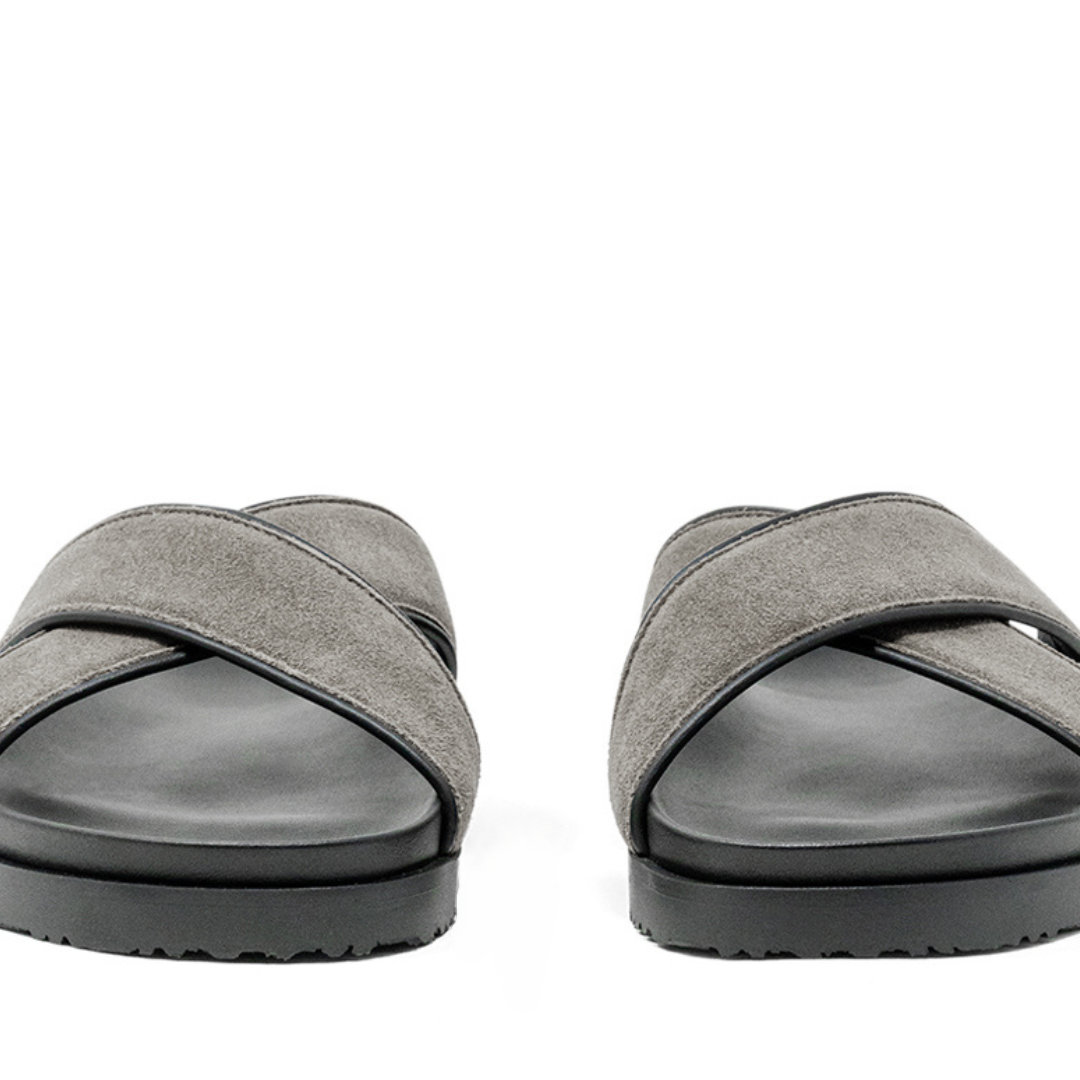 Del Toro Shoes Men's Grigio Amalfi Crossover Sandal