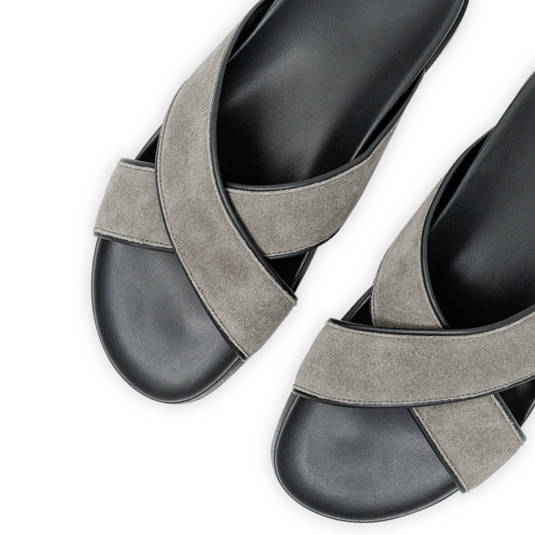 Del Toro Shoes Men's Grigio Amalfi Crossover Sandal