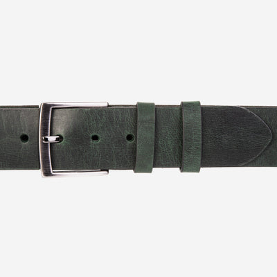 The Prime Forest Green Leather Belt