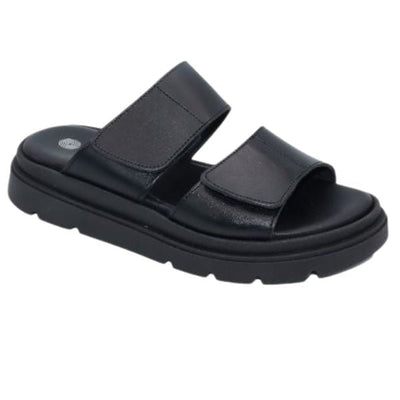 Eric Michael Aria Women’s Leather Dual-Strap Sandal