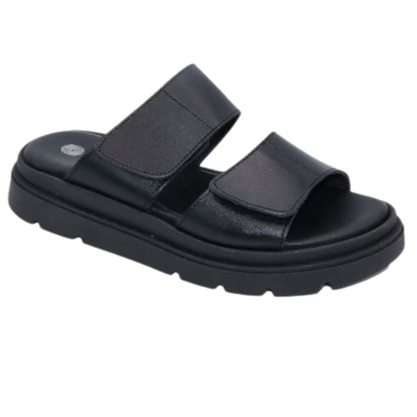 Eric Michael Aria Women’s Leather Dual-Strap Sandal