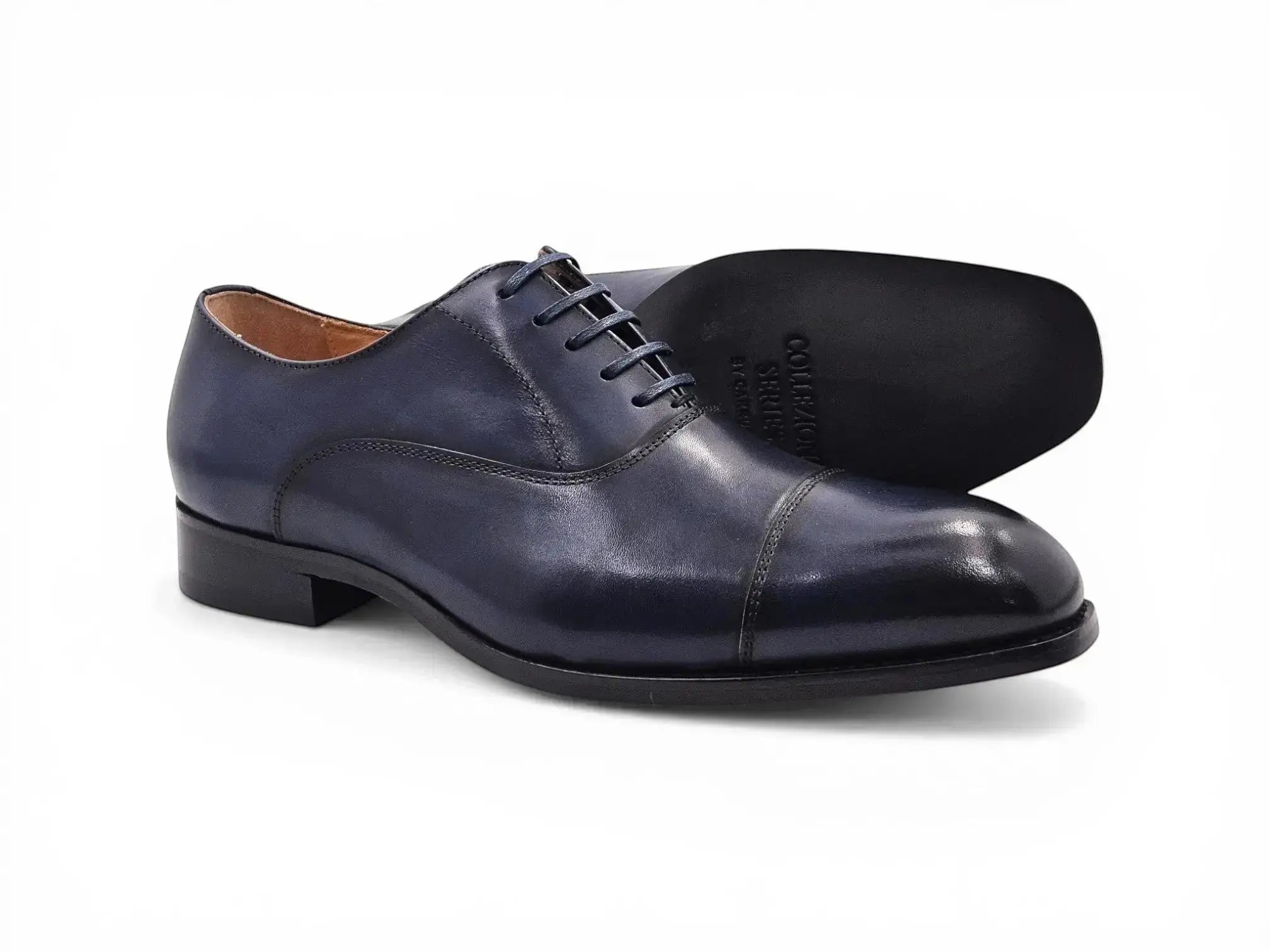 Avon Cap Toe Oxford in Leather Sole Carrucci Shoes Men's