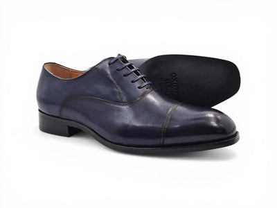 Avon Cap Toe Oxford in Leather Sole Carrucci Shoes Men's